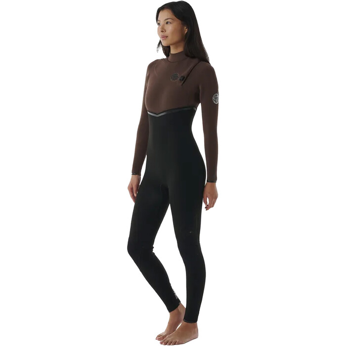 2024 Rip Curl Womens E-Bomb 3/2mm Zip Free Wetsuit 14MWFS - Chocolate Brown